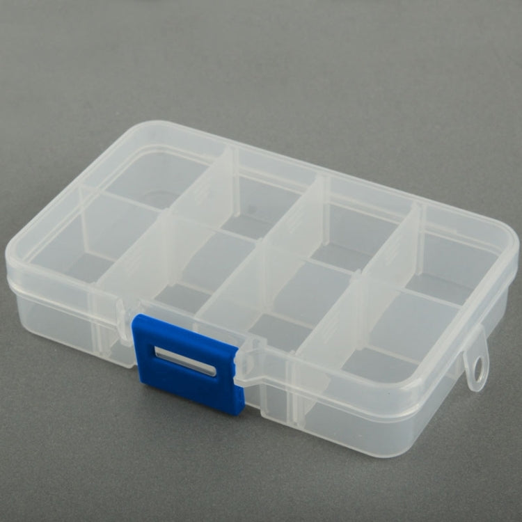 Hardware Accessories / Electronic Parts 8 Grid Removable Plastic Storage Box(Transparent)