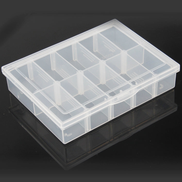 Hardware Accessories / Electronic Parts 10 Grid Removable Plastic Storage Box(Transparent)