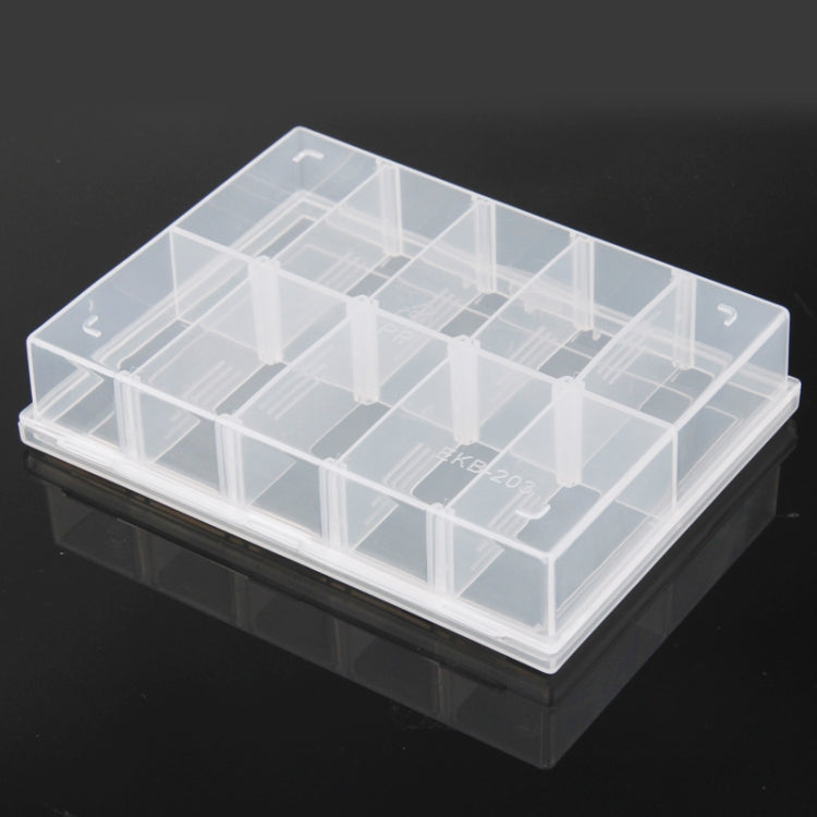 Hardware Accessories / Electronic Parts 10 Grid Removable Plastic Storage Box(Transparent)