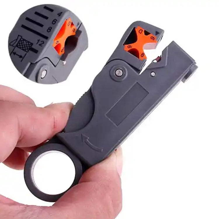 Rotary Coaxial Cable Wire Stripping Stripper Cutter Stripper for RG-59 / 6 / 58 Network Tool Computer Networking(Grey)