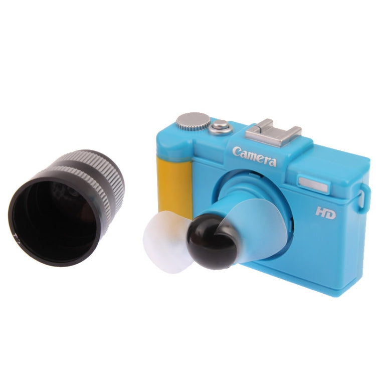 Portable Battery Operated Camera Shaped 2-Blade Mini Cooling Fan (Blue)