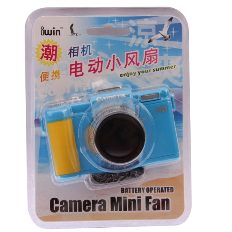 Portable Battery Operated Camera Shaped 2-Blade Mini Cooling Fan (Blue)