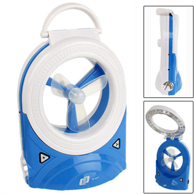 XF-5890 Mini 2 in 1 Ultra-low Power & Strong Wind Electric Table Fan with Switch and 2-mode LED Lights(Blue)
