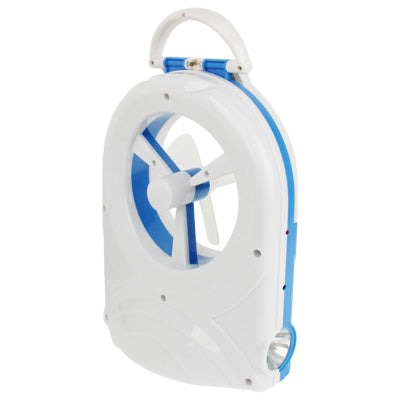 XF-5890 Mini 2 in 1 Ultra-low Power & Strong Wind Electric Table Fan with Switch and 2-mode LED Lights(Blue)