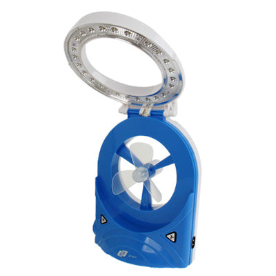 XF-5890 Mini 2 in 1 Ultra-low Power & Strong Wind Electric Table Fan with Switch and 2-mode LED Lights(Blue)