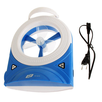 XF-5890 Mini 2 in 1 Ultra-low Power & Strong Wind Electric Table Fan with Switch and 2-mode LED Lights(Blue)