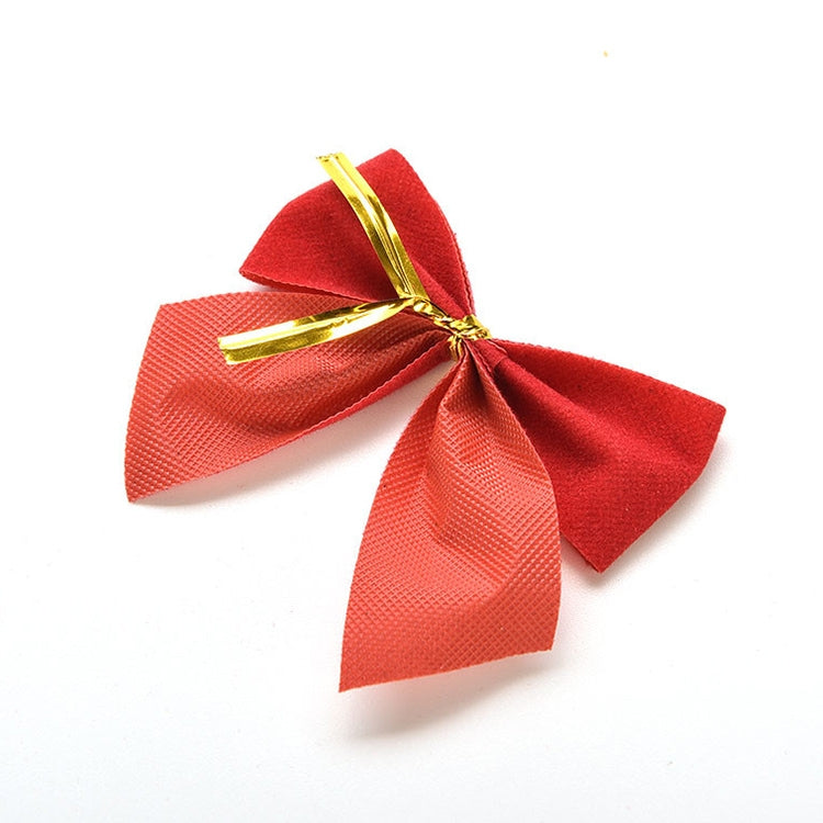 12 PCS Christmas Decoration Ornaments Bowknot Back Golden Twist Tie, Height: 6cm (12pcs in one packaging, the price is for 12pcs)(Red)
