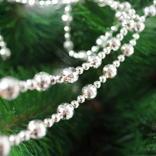 Christmas Tree Hanger Christmas Decoration Beads Chain, Length: 2.4m(Silver)