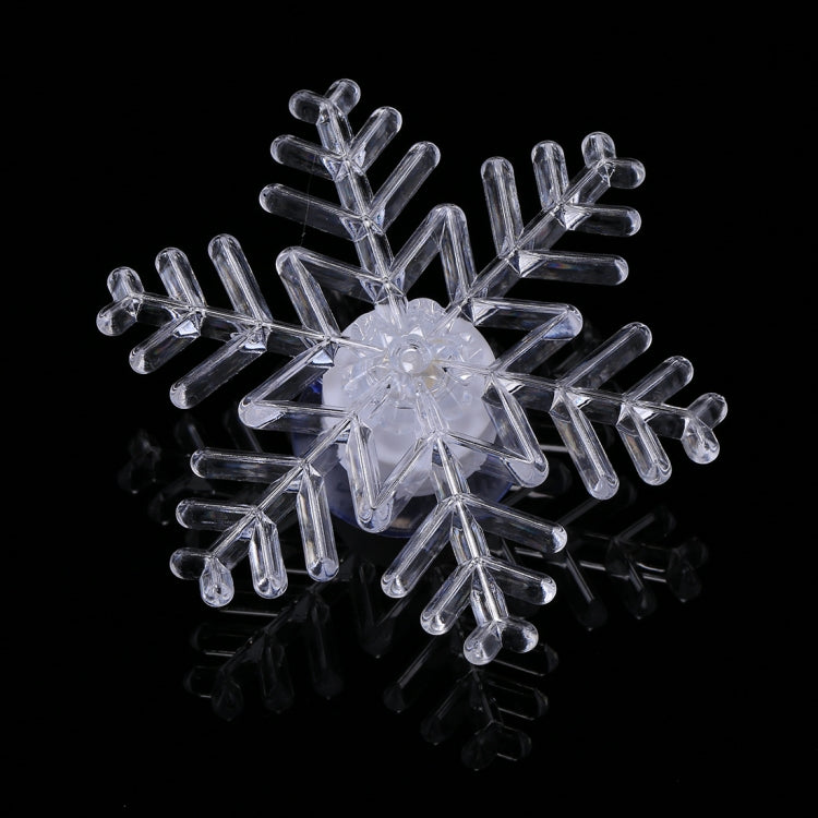 Colorful Christmas Snow Flake Lamp, Merry Christmas Window Sucker Ornament(Transparent)