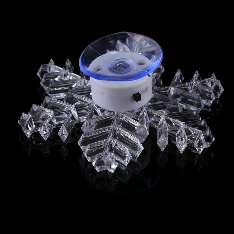 Colorful Christmas Snow Flake Lamp, Merry Christmas Window Sucker Ornament(Transparent)
