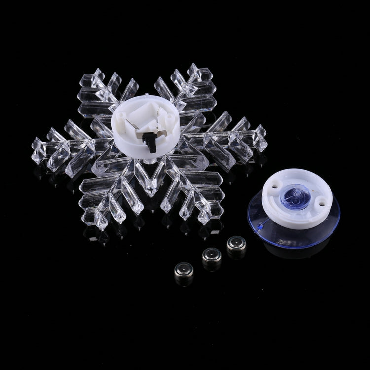 Colorful Christmas Snow Flake Lamp, Merry Christmas Window Sucker Ornament(Transparent)