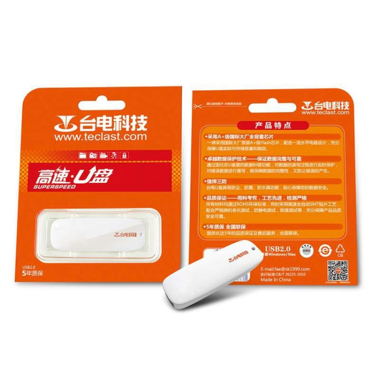Teclast NLU Series 16GB Push-pull Type Concise Style USB 2.0 Flash Disk(White)