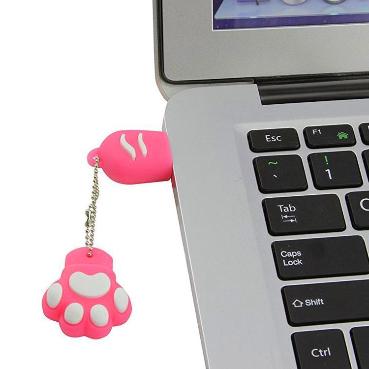 4GB Bear Paw Shaped Silicone USB 2.0 Flash Disk with Anti Dust Cup(Red plum)