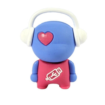 Music man cartoon USB Flash disk, Special for Valentines Day Gifts (16GB)(Blue)