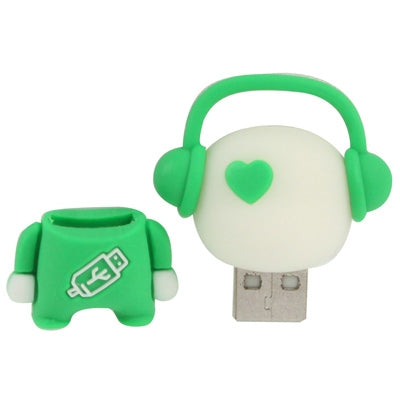 Green Music Man Cartoon Silicone USB Flash disk, Special for All Kinds of Festival Day Gifts (4GB)