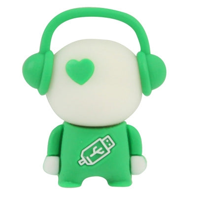 Green Music Man Cartoon Silicone USB Flash disk, Special for All Kinds of Festival Day Gifts (4GB)