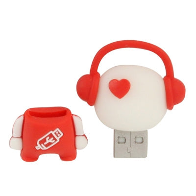 Red Music Man Cartoon Silicone USB Flash disk, Special for All Kinds of Festival Day Gifts (16GB)