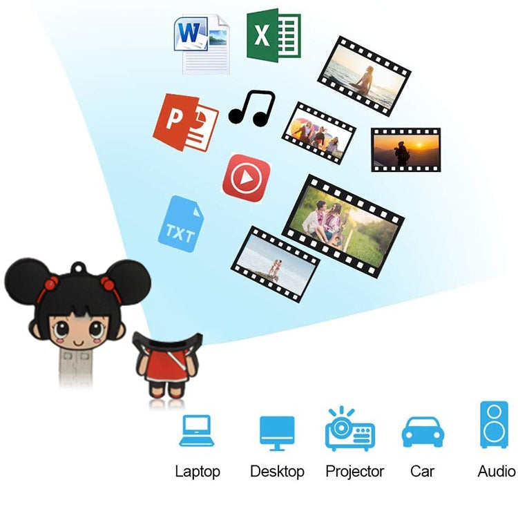 Kongfu Girl Cartoon Silicone USB Flash disk, Special for All Kinds of Festival Day Gifts