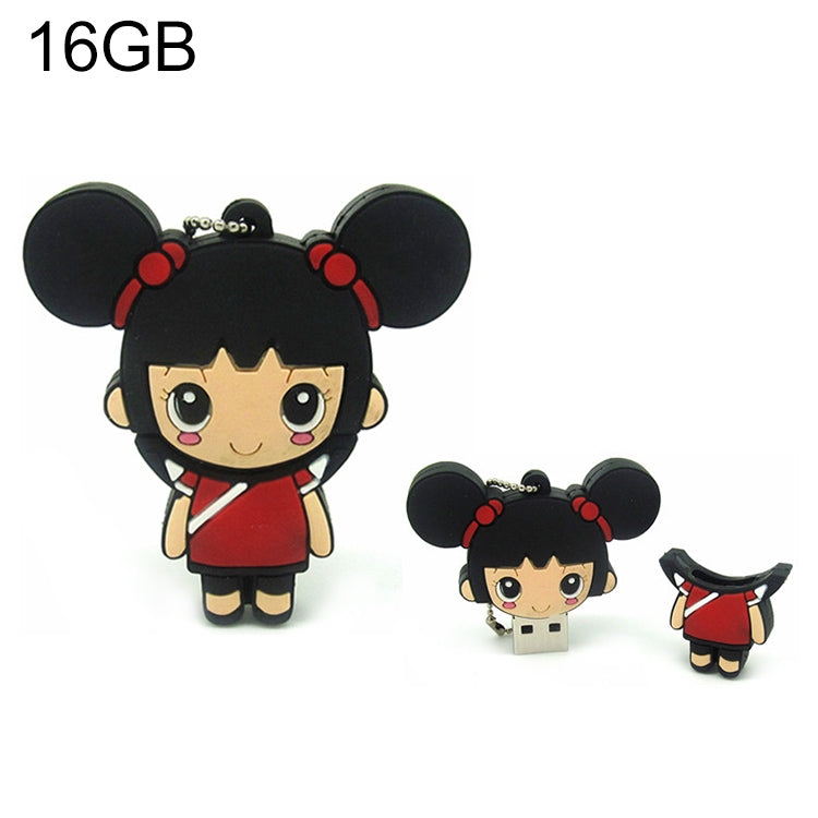 Kongfu Girl Cartoon Silicone USB Flash disk, Special for All Kinds of Festival Day Gifts