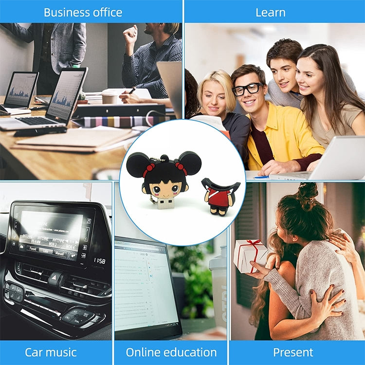 Kongfu Girl Cartoon Silicone USB Flash disk, Special for All Kinds of Festival Day Gifts