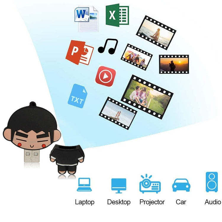 Kongfu Boy Cartoon Silicone USB Flash disk, Special for All Kinds of Festival Day Gifts