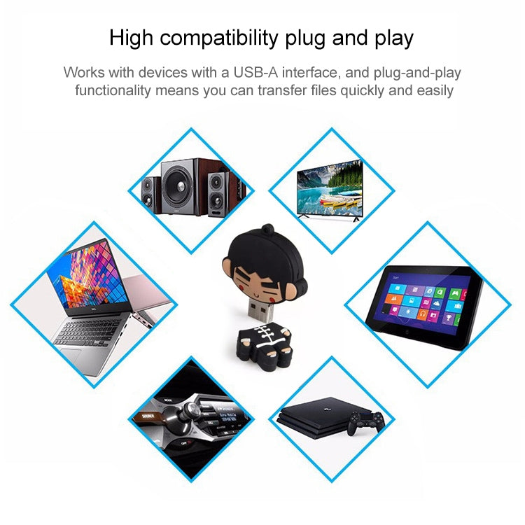 Kongfu Boy Cartoon Silicone USB Flash disk, Special for All Kinds of Festival Day Gifts