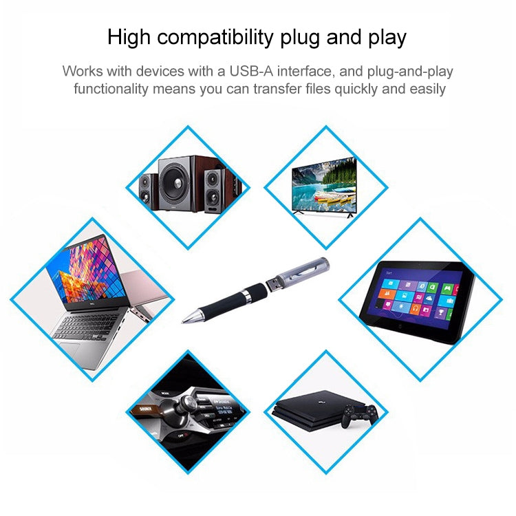 2 in 1 Pen Style USB Flash Disk, Black