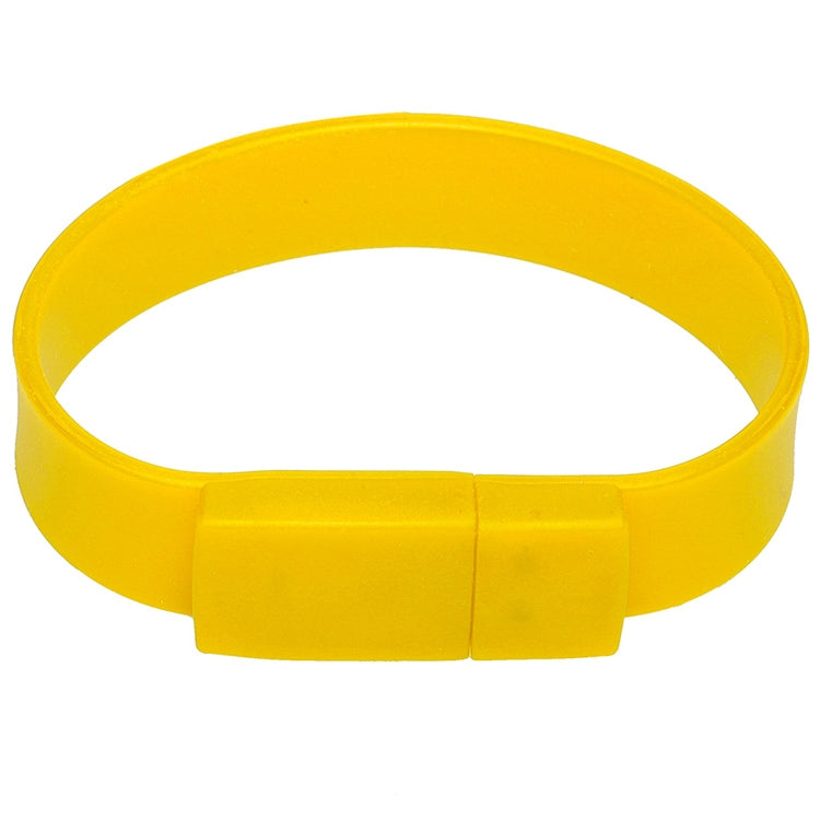 4GB Silicon Bracelets USB 2.0 Flash Disk(Yellow)