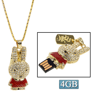 Rabbit Shaped Diamond Jewelry USB Flash Disk