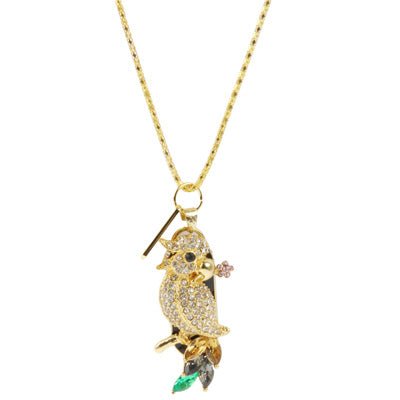 Parrot Shaped Diamond Jewelry Necklace Style USB Flash Disk
