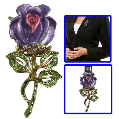 Rose Brooch USB Flash Disk