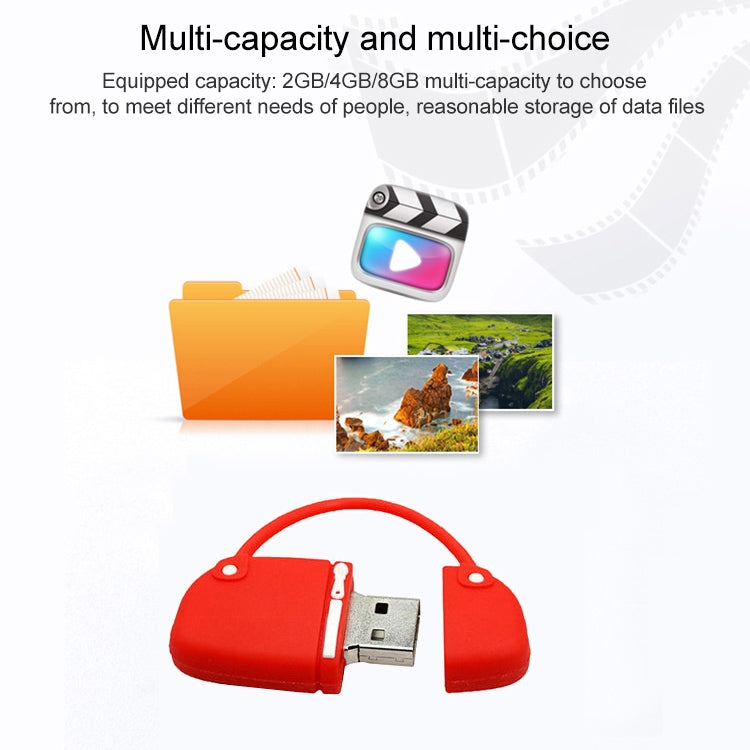 Handbag Style USB Flash Disk, 8GB(Red)(Red)