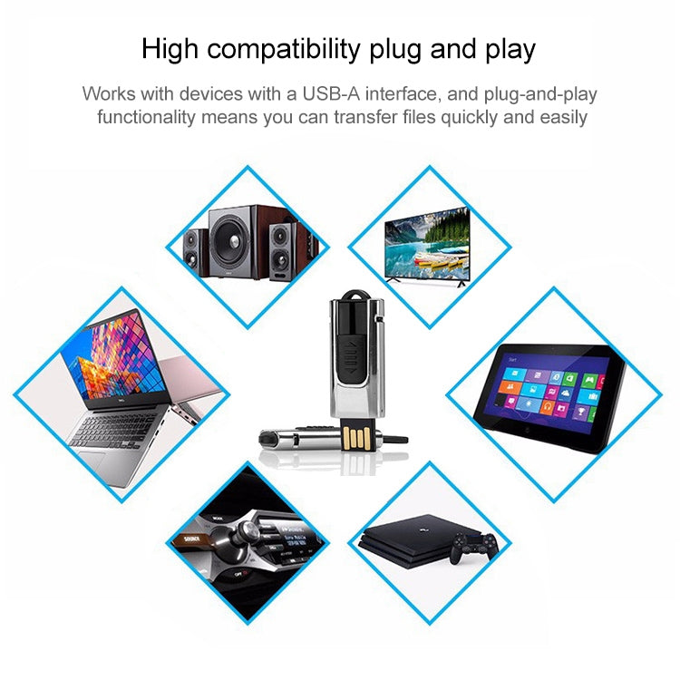 8GB Push-pull Type USB 2.0 Flash Disk (Silver)(Silver)