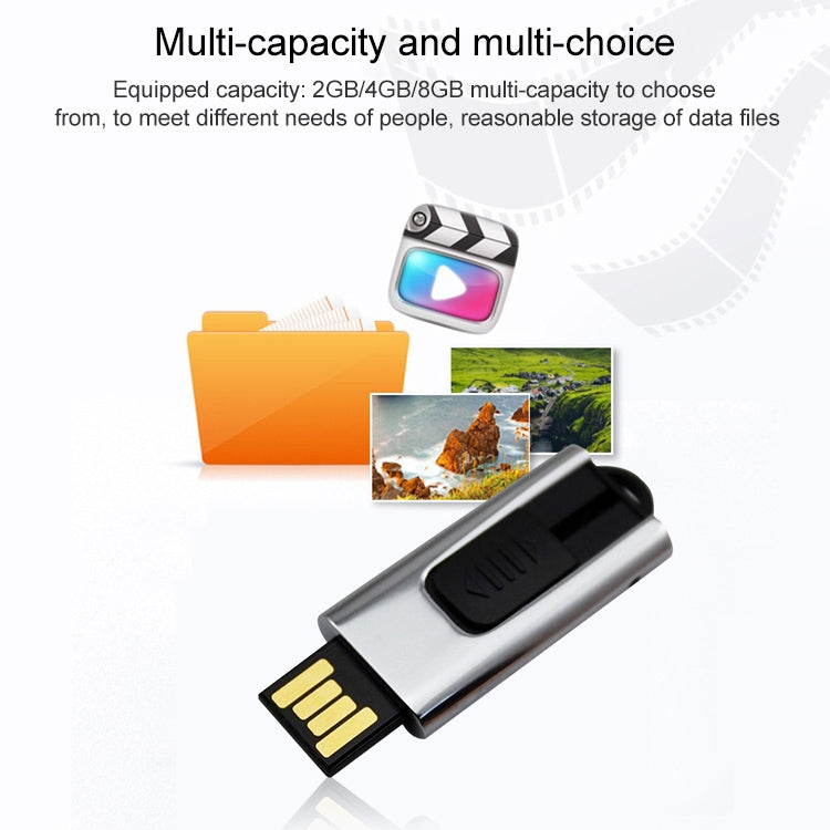 4GB Push-pull Type USB 2.0 Flash Disk (Silver)(Silver)