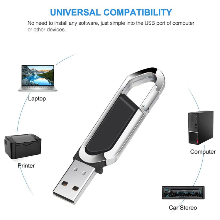 16GB Metallic Keychains Style USB 2.0 Flash Disk (Black)(Black)