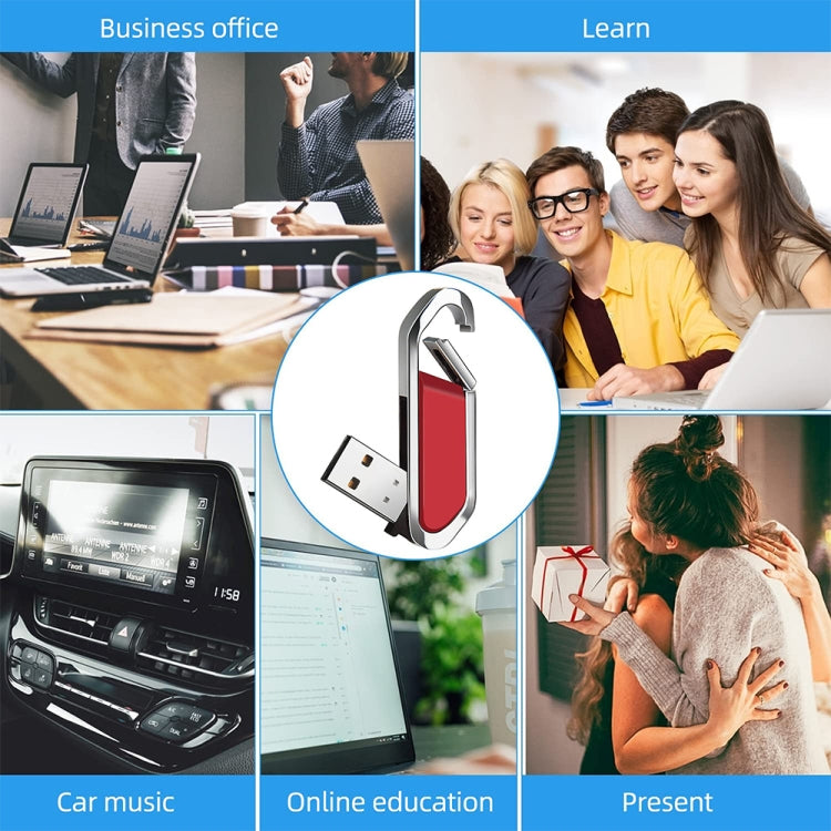 16GB Metallic Keychains Style USB 2.0 Flash Disk (Red)(Red)