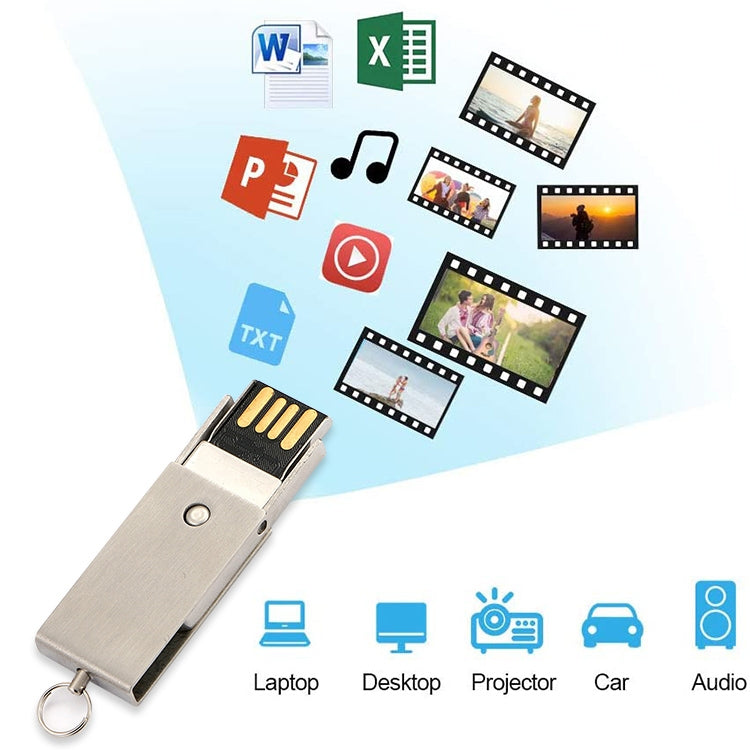 32GB Metal Series Push-pull Style USB 2.0 Flash Disk(Silver)(Silver)
