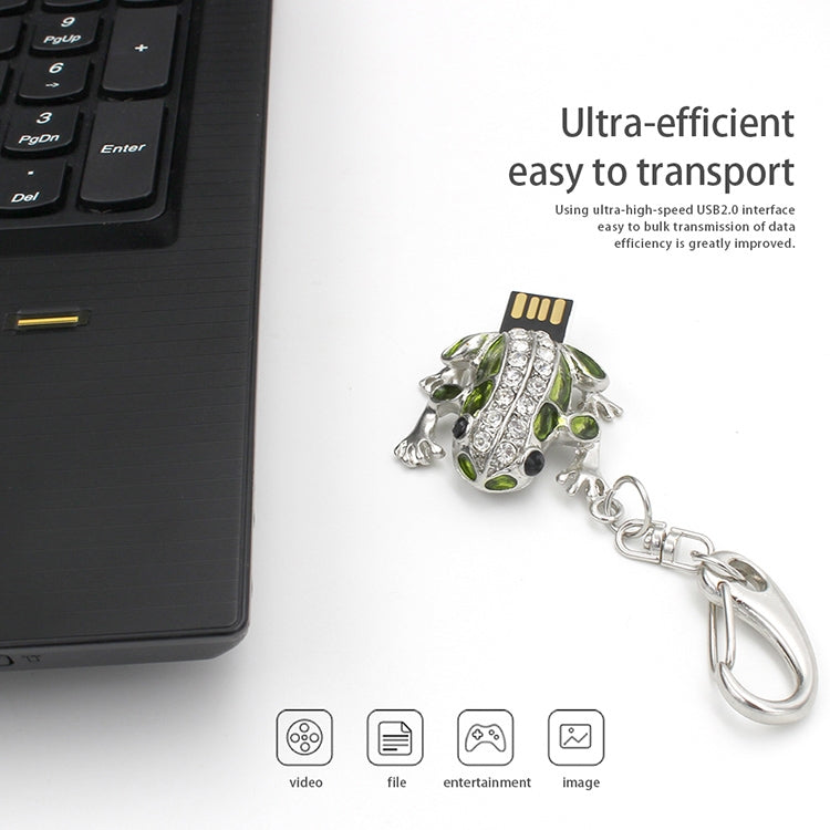 Frog Shaped Diamond Necklace Style USB Flash Disk