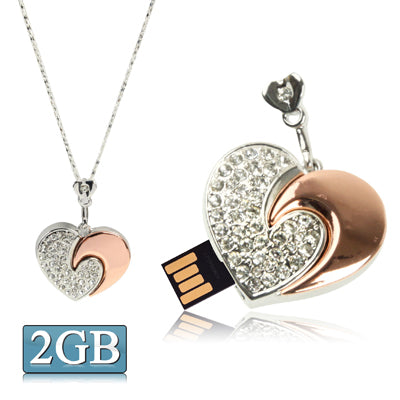 Heart Shaped Diamond Necklace Style USB Flash Disk