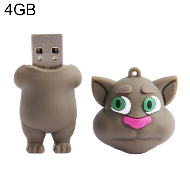 Talking Tom Cat Shape Cartoon Silicone USB Flash Disk (4GB)