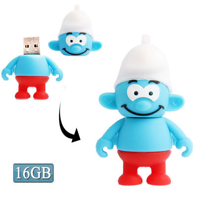 The Smurfs Shape Silicone USB2.0 Flash disk, Special for All Kinds of Festival Day Gifts
