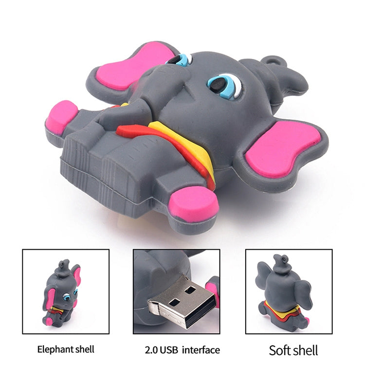Elephant Shape Silicone USB2.0 Flash disk, Special for All Kinds of Festival Day Gifts, Dark Grey