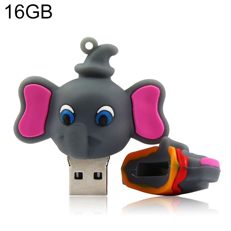 Elephant Shape Silicone USB2.0 Flash disk, Special for All Kinds of Festival Day Gifts, Dark Grey
