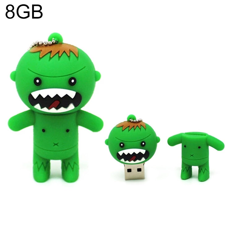 Cartoon Style Silicone USB2.0 Flash disk, Special for All Kinds of Festival Day Gifts, Green
