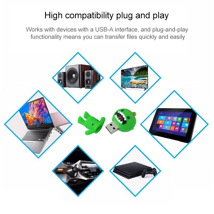 Cartoon Style Silicone USB2.0 Flash disk, Special for All Kinds of Festival Day Gifts, Green