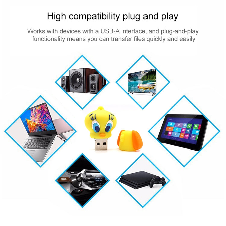 Duck Style Silicone USB2.0 Flash disk, Special for All Kinds of Festival Day Gifts, Yellow