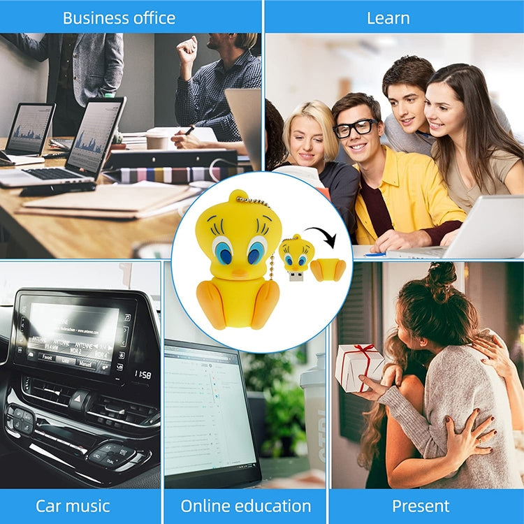 Duck Style Silicone USB2.0 Flash disk, Special for All Kinds of Festival Day Gifts, Yellow