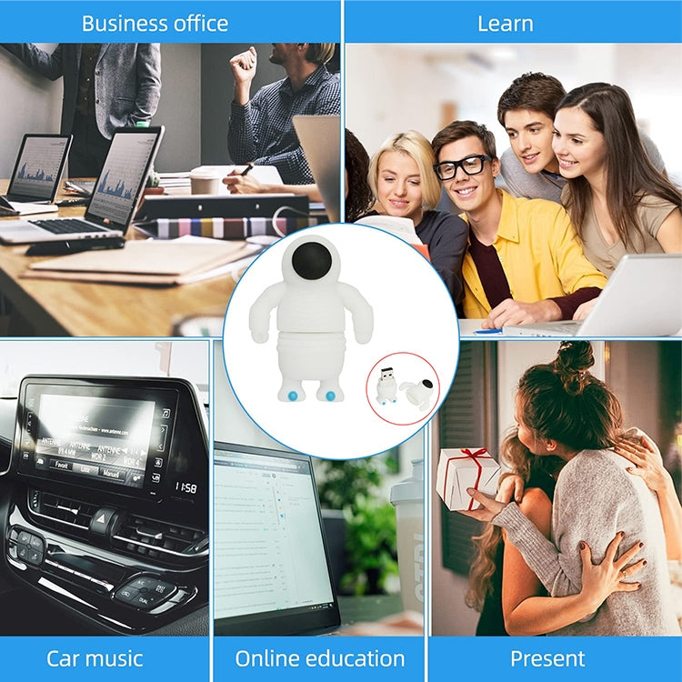 Astronaut  Style Silicone USB2.0 Flash disk, Special for All Kinds of Festival Day Gifts,White (8GB)(White)