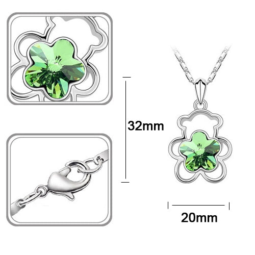 Fashion Bear Austrian Crystal Jewelry Set, Necklace + Bracelet + Earrings