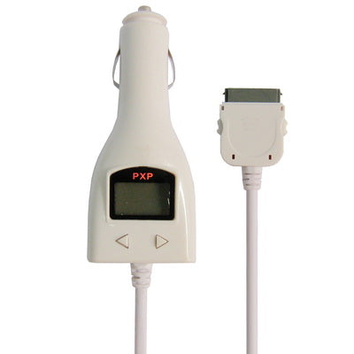 Fm Transmitter with 5 frequency with LCD for ipod(White)
